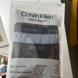 NWT Calvin Klein Boys' Cotton Stretch Boxer Briefs - 3 Pack - Black, Gray, White